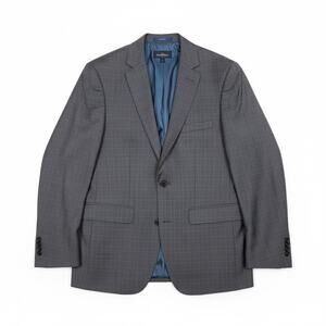 Vince Camuto Men's 36S Gray Plaid Modern Slim Fit 100% Wool Suit Jacket Blazer